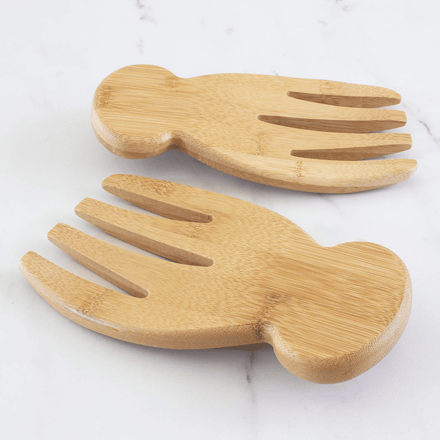 Salad Hands, juego de 2 servidores de ensalada de madera de