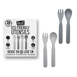 Paquete de 20 utensilios ecológicos para bebés y niños peque