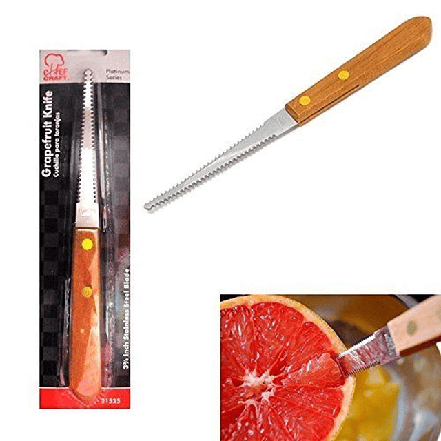 Juego de 1 cuchillo para pomelo y 2 cucharas para pomelo de