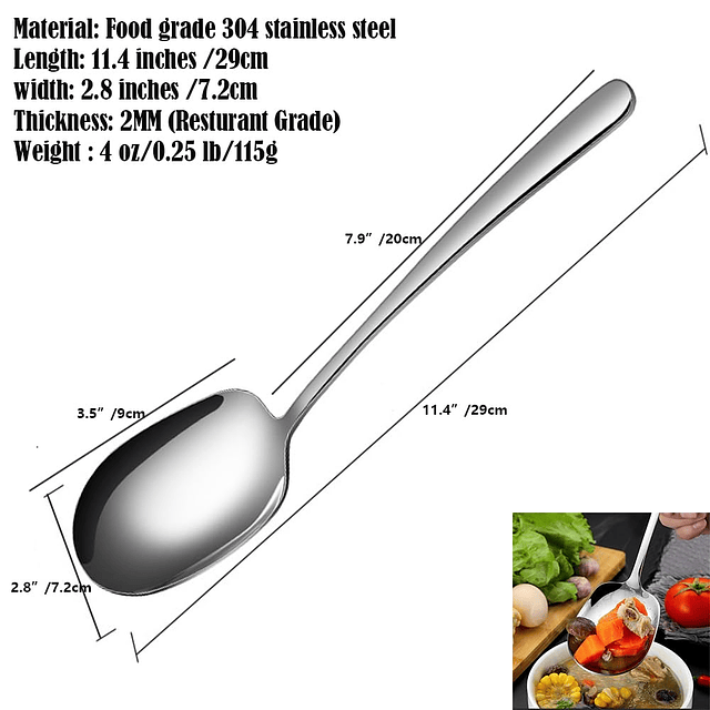 SIAIQIANG Juego de cucharas para servir extragrandes, cuchar