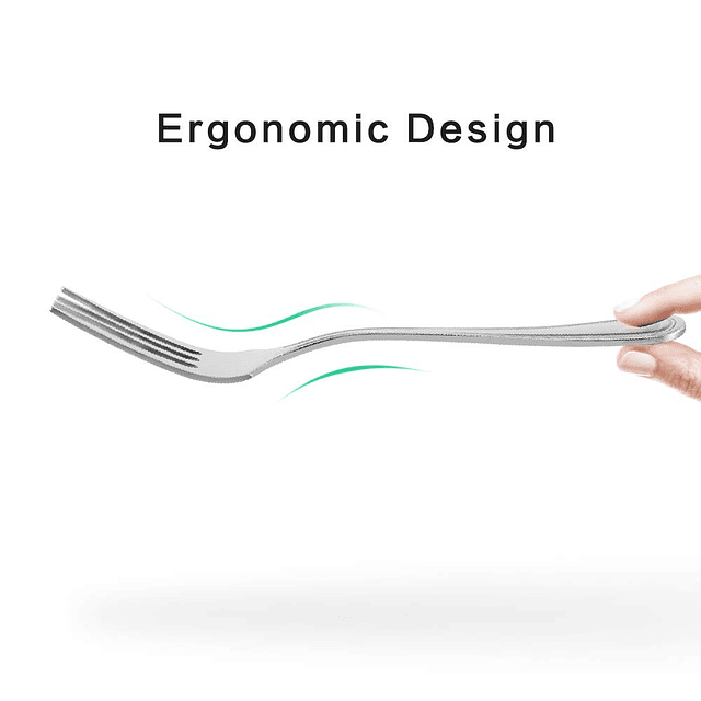 Juego de 12 tenedores de cena de acero inoxidable, 8 pulgada