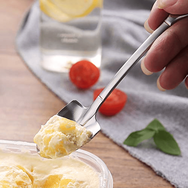 Paquete de 10 cucharas de postre, cucharas de acero inoxidab