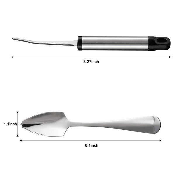 Cucharas de pomelo y cuchillo de pomelo, juego de 7 cucharas