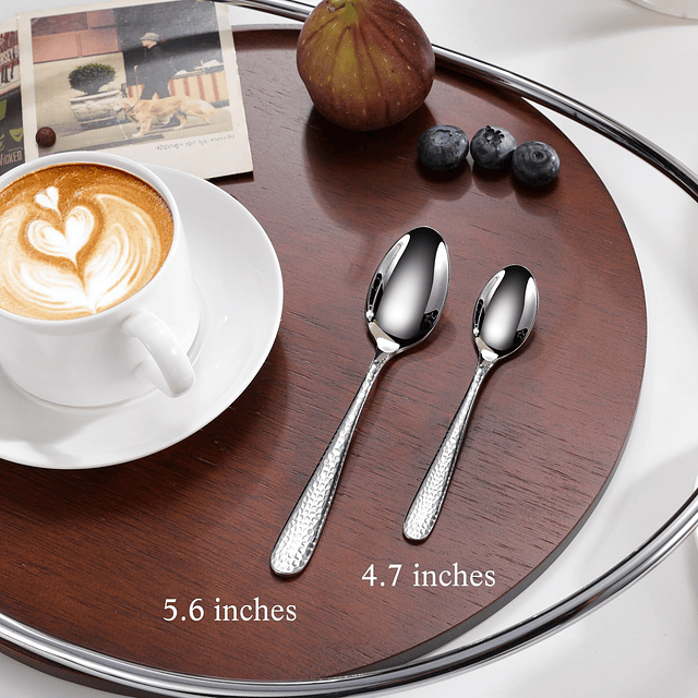 Premium Louise Hammered Demitasse Espresso Cucharas: Juego d