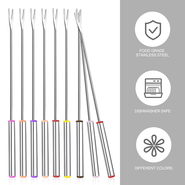 15 palitos de fondue de 9,6 pulgadas, palitos de Smores, ten