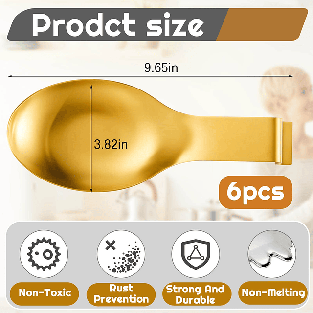 6 soportes para cucharas de acero inoxidable, soporte para c