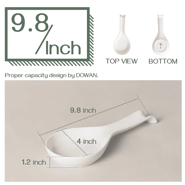 Soporte para cucharas de cerámica de 9,5 pulgadas, soporte p