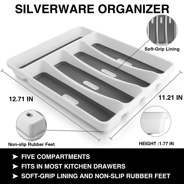 Juego de cubiertos de 40 piezas con organizador, juego de cu