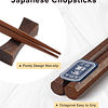 50 pares de palillos japoneses de madera, reutilizables, apt