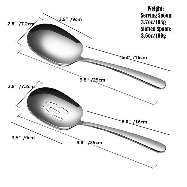 SIAIQIANG Juego de cucharas para servir extragrandes, cuchar