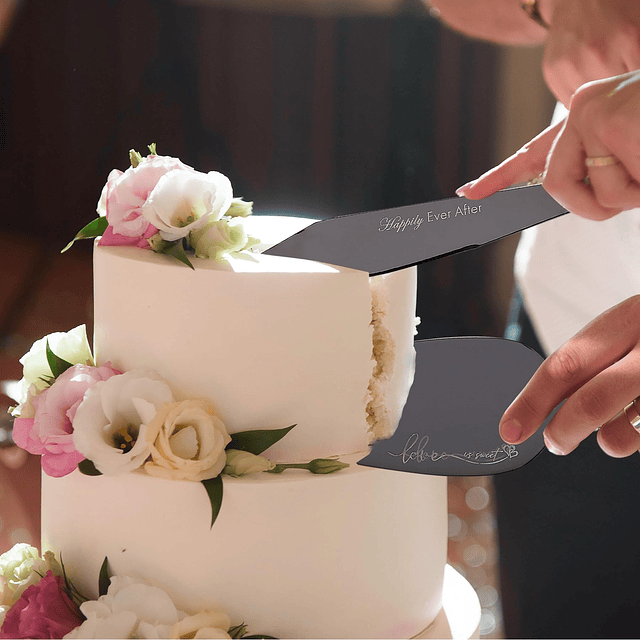 Juego de corte de pastel para boda, juego de cuchillo y serv