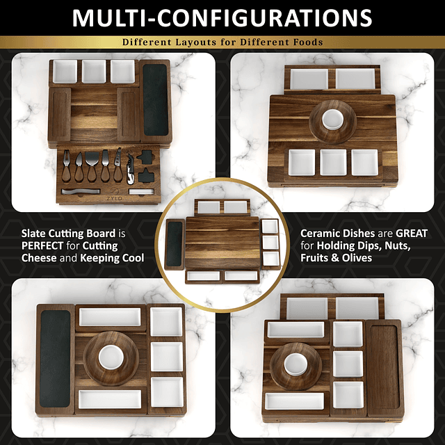 Set de Regalo de Tablas para Charcutería - Tabla Grande para