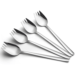 Sporks de acero inoxidable, paquete de 4 tenedores de metal