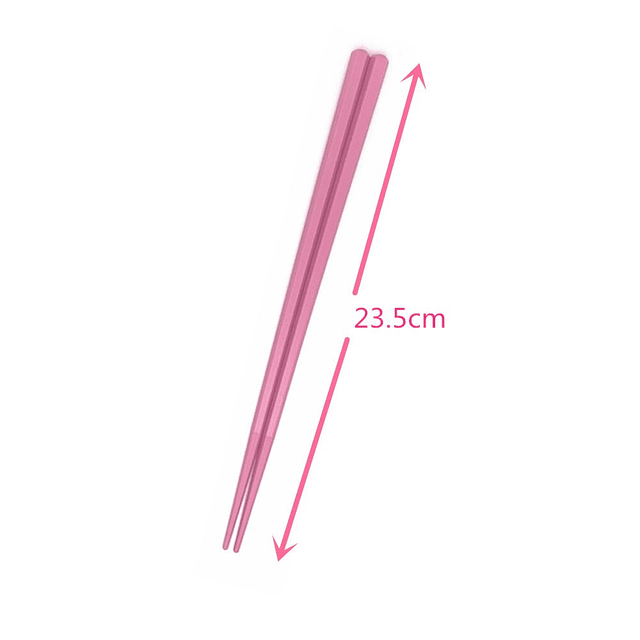 5 pares de palillos reutilizables de fibra de vidrio rosa, a