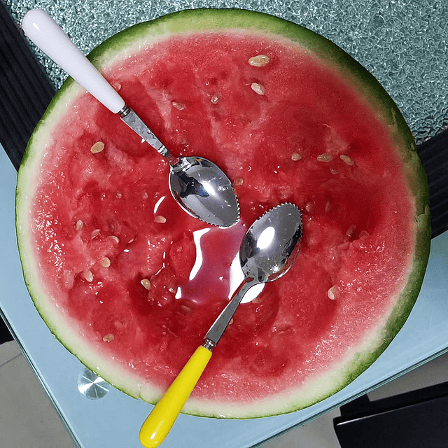 Juego de 6 cucharas de pomelo con bordes dentados redondos,