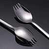 Sporks, paquete de 4 tenedores de ensalada de acero inoxidab