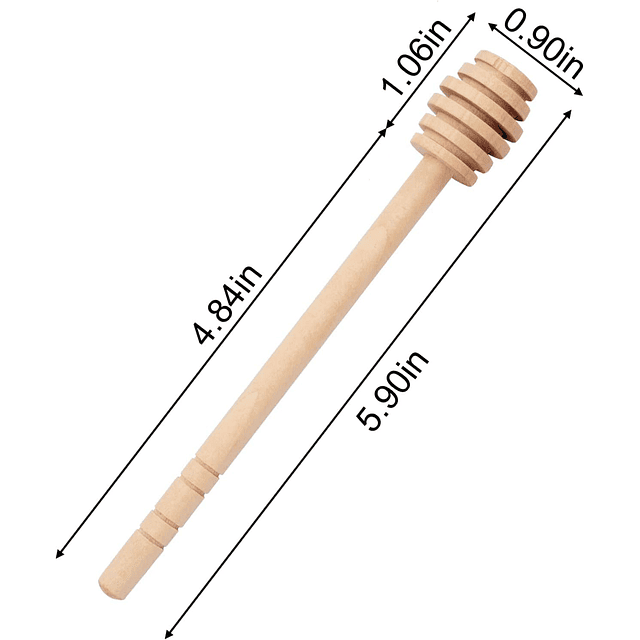 Palitos de miel de 6.0 in – 50 piezas de madera para miel, m