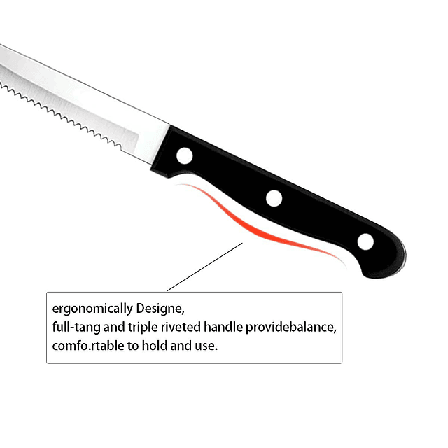 Faderic Juego de 8 cuchillos dentados para carne, juego de c