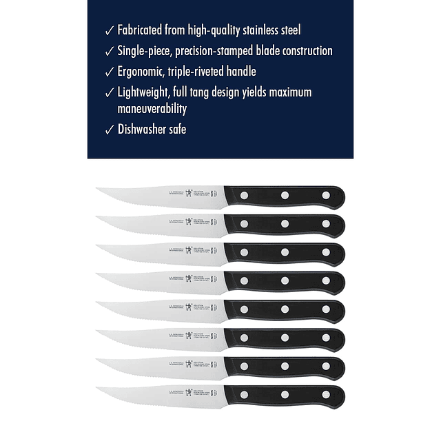 Solution Juego de 8 cuchillos para carne afilados, diseño al