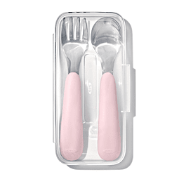 Juego de tenedor y cuchara Tot On-The-Go - Blossom