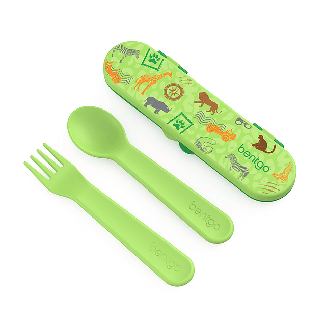 Juego de utensilios para niños - Tenedor, cuchara y estuche