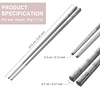 Palillos de metal reutilizables, 5 pares de palillos de acer