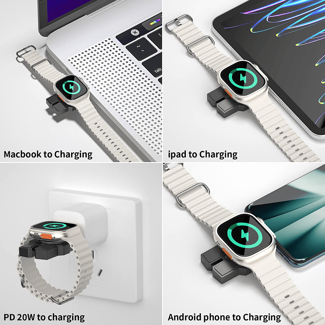 Portátil para cargador de Apple Watch, USB C Iwatch Ultra 2