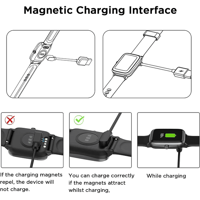 Compatible con cargador de reloj inteligente LESHIDO, cable