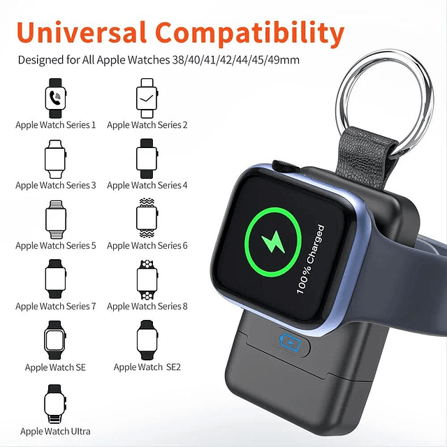 Cargador portátil para Apple Watch, paquete de 2 llaveros ma