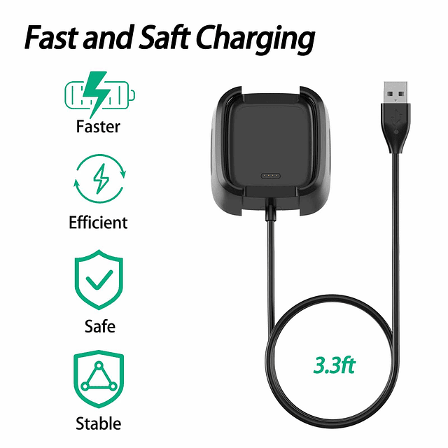 Cargador para Fitbit Versa 2 (solamente), cable de carga USB