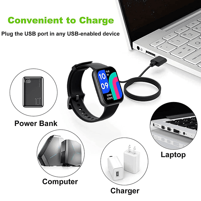 Cargador para reloj Wyze, 2 cables de carga USB de repuesto