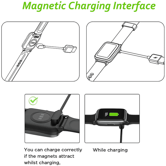 Cargador para reloj Wyze, 2 cables de carga USB de repuesto