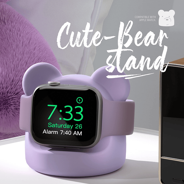 Bear Charger Stand Soporte de Silicona para Apple Watch Seri