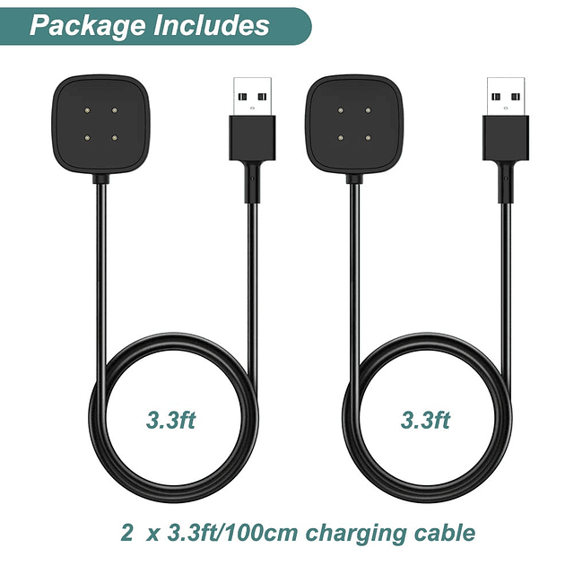 Cargador para Fitbit Versa 4/Versa 3/Sense 2/Sense, cable de