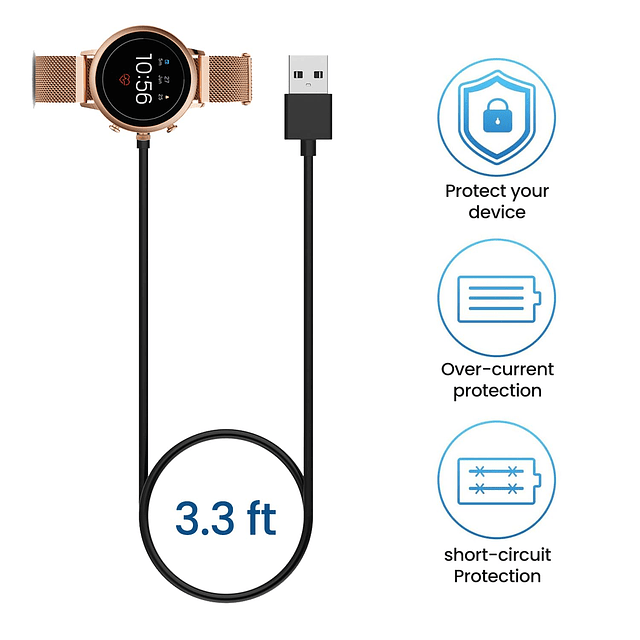 Cargador compatible con Fossil Gen 6 / Gen 5 / Gen 4 / Sport