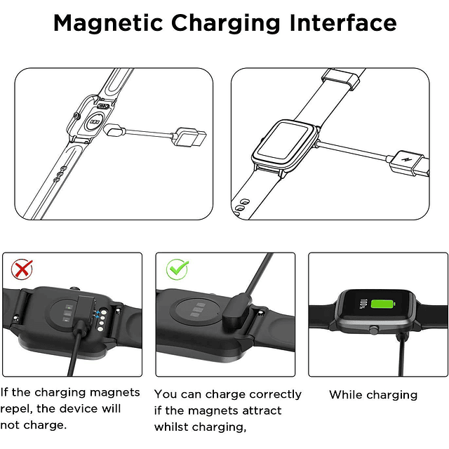 Cargador de reloj inteligente ID208 Plus, cable de carga USB