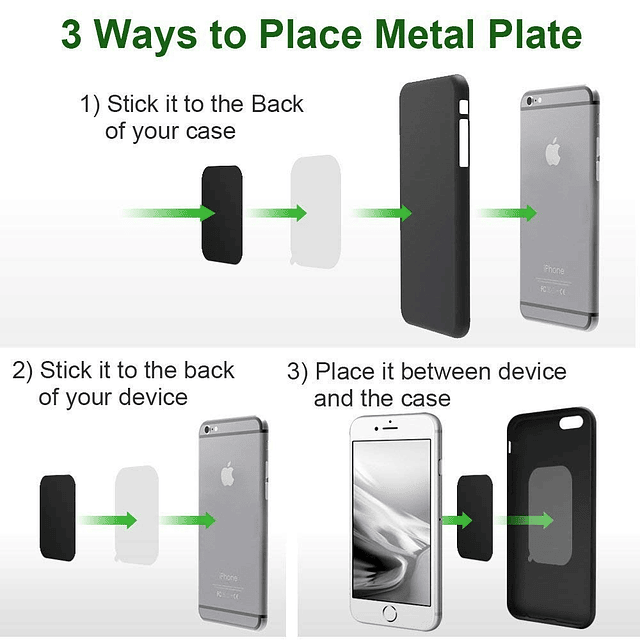 Placas de metal universales con adhesivo 3M para todos los s