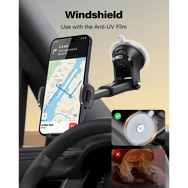 APPS2Soporte para teléfono con ventosa para automóvil, sopor