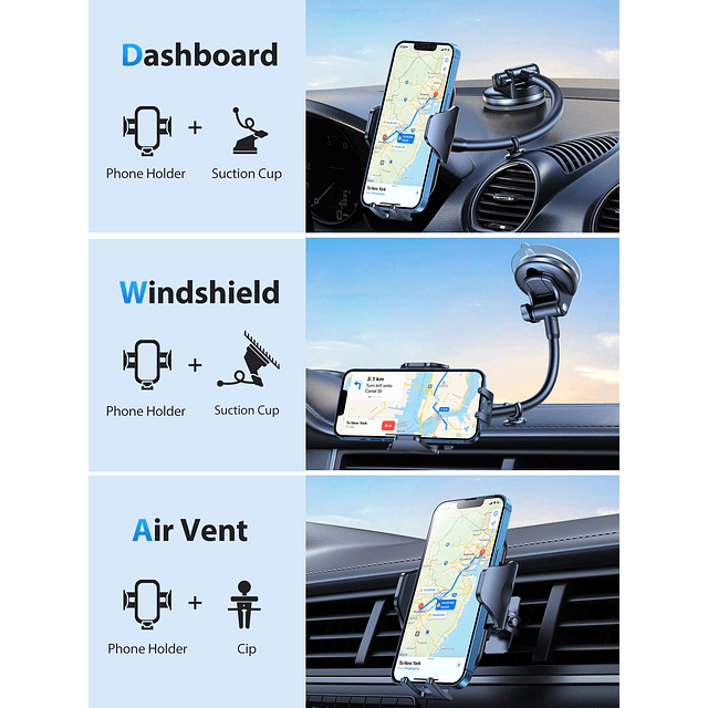 Soporte universal para teléfono para coche [estable en carre