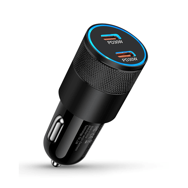 Cargador de coche USB C, adaptador de descarga para encended