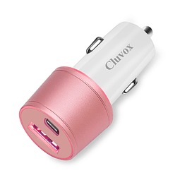 Adaptador de cargador de coche USB dual, carga rápida de 20