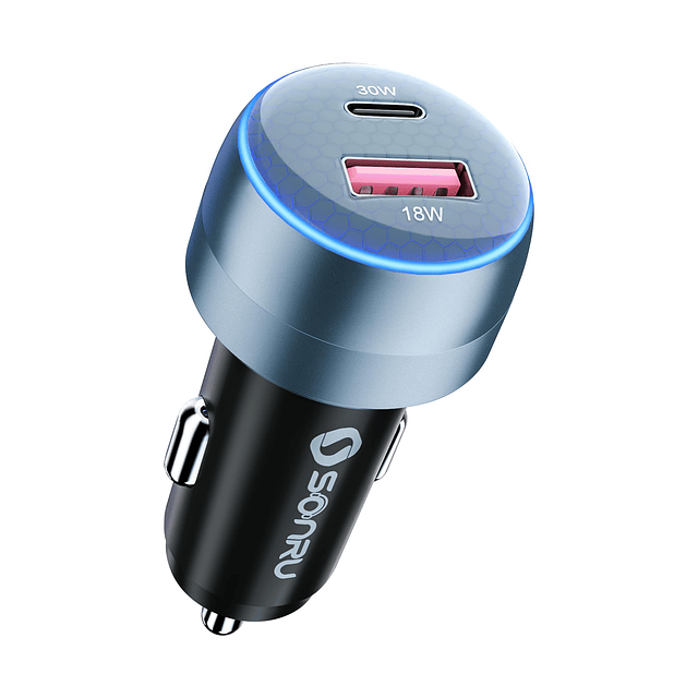 Cargador de coche USB C, adaptador de coche tipo C de 2 puer