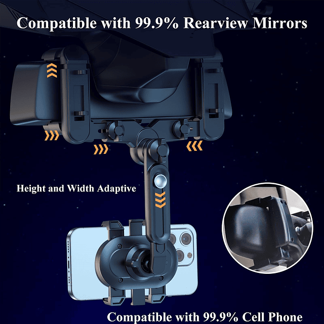 Soporte para teléfono con espejo retrovisor para automóvil -