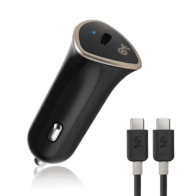 Cargador de coche USB-C de 15 W/3 A con cable USB-C a USB-C