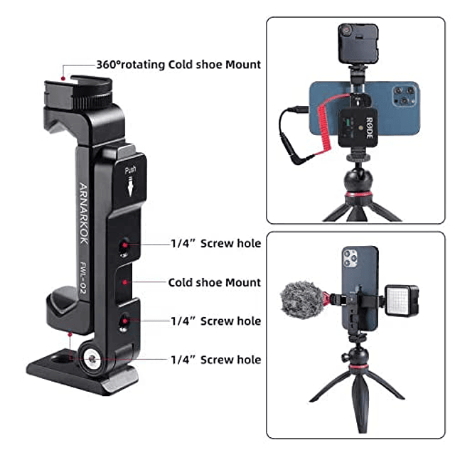 Arnarkok Soporte de trípode para teléfono de metal más livia