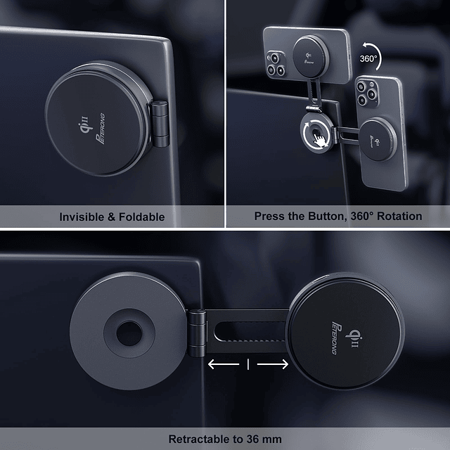 Qi2 Soporte inalámbrico para cargador de teléfono de coche c