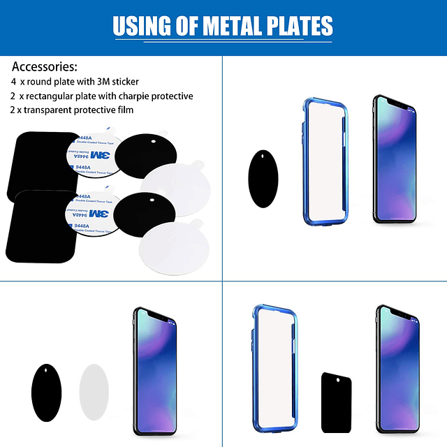 Soporte magnético dual para teléfono de coche, soporte de cu