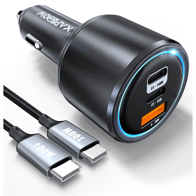 Kapebow Cargador de Coche USB C-215W Adaptador de Cargador d