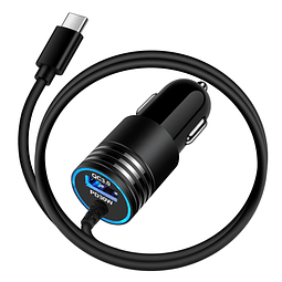 Cargador de coche USB C, cargador de teléfono de coche de ca