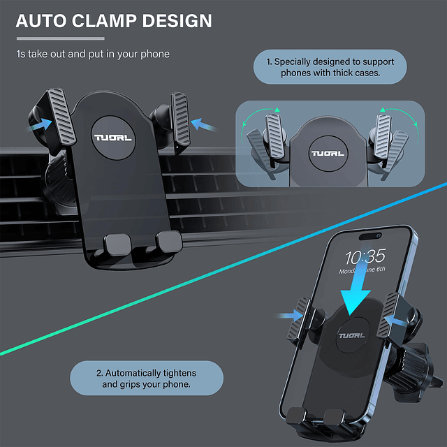 Soportes para teléfono para la ventilación de su automóvil c
